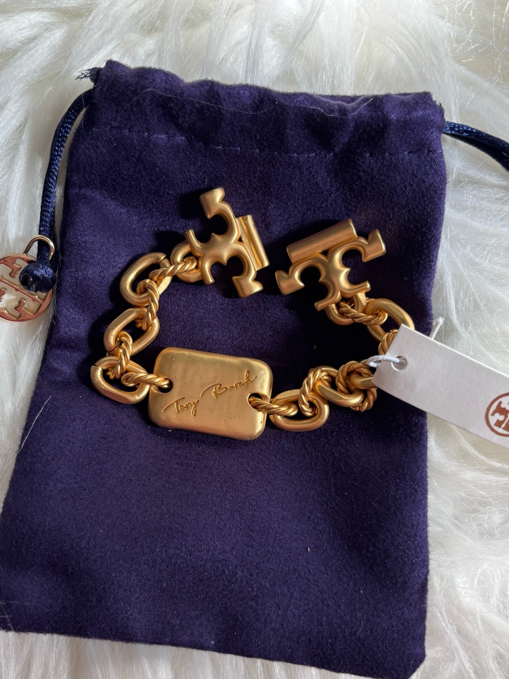 Tory Burch Signature Bar Gold-Tone Link Bracelet